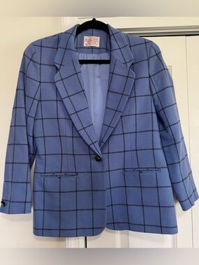Pendleton Vintage Wool Blue Blazer Striped Size 8P